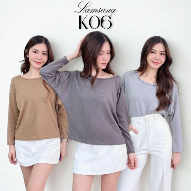 Lamsang K06 - เสื้อผู้หญิงแขนยาว คอกลม สัมผัสนุ่มพิเศษ